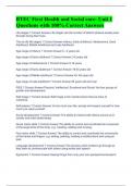 BTEC First Health and Social care- Unit 1 Questions with 100&percnt; Correct Answers 