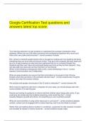  Google Certification Test questions and answers latest top score.