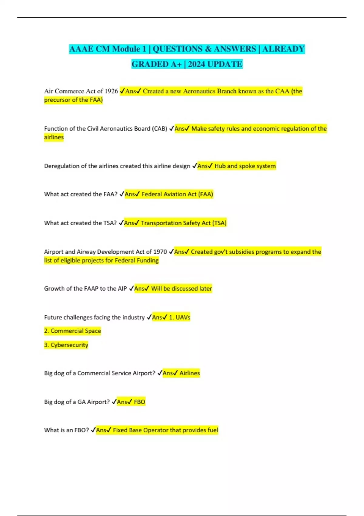 AAAE CM Module 1 QUESTIONS ANSWERS ALREADY GRADED A 2024 aaae-cm-module-1-questions-answers-already-graded-a-2024
