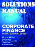 SOLUTIONS MANUAL for Corporate Finance, 4th European Edition By Hillier, Ross, Westerfield, Jaffe & Jordan. ISBN 9781526848086. 
