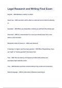 Legal Research and Writing Final Exam Quesions & Answers 2023&lpar;A&plus;GRADED 100&percnt;VERIFIED&rpar;