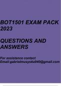 BOT1501 Exam pack 2023