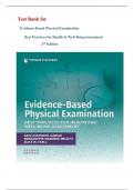 TEST BANK FOR Evidence-Based Physical Examination Best Practices for Health & Well-Being Assessment 2nd Edition