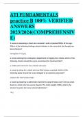 ATI FUNDAMENTALS  practice B 100% VERIFIED ANSWERS 2023/2024(COMPREHENSIVE) 