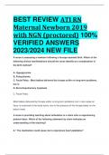 BEST REVIEW ATI RN Maternal Newborn 2019 with NGN (proctored) 100% VERIFIED ANSWERS 2023/2024 NEW FILE 