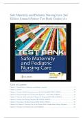  Safe Maternity and Pediatric Nursing Care 2nd Edition Linnard-Palmer Test Bank Graded A+.