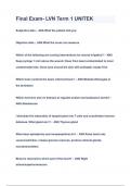 Final Exam- LVN Term 1 UNITEK Questions & Answers 2023&lpar;A&plus;GRADED 100&percnt;VERIFIED&rpar;
