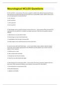 Neurological NCLEX Questions