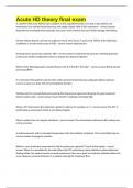 Acute HD theory final exam
