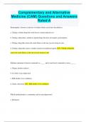 Complementary and Alternative Medicine &lpar;CAM&rpar; Questions and Answers Rated A