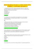 LATEST HESI PHARMACOLOGY 2024&sol;2025 LATEST WITH 100&percnt;  CORRECT ANSWERS GRADED A&plus;