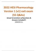UPDATED 2022 HESI Pharmacology Version 1 &lpar;v1&rpar; exit exam  &lpar;55 Q&As&rpar; Actual Screenshots w&sol;Questions & Answers Included&excl;&excl;&excl; GRADED A&plus;