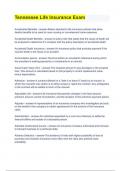 Tennessee Life Insurance Exam Questions and Answers Graded A&plus; 2023 &sol;2024