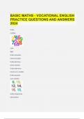 BASIC MATHS - VOCATIONAL ENGLISH PRACTICE QUESTIONS AND ANSWERS 2024.