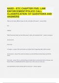 NAED - ETC CHAPTER FIVE LAW ENFORCEMENT POLICE CALL CLASSIFICATION| 137 QUESTIONS AND ANSWERS 2023