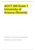 ACCT 200 Exam 1 University of Arizona (Stussie)