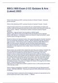 BSCL1005 Exam 2 CC Quizzes & Ans &lpar;Latest&rpar; 2023