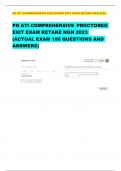 PN ATI COMPREHENSIVE PROCTORED EXIT EXAM RETAKE NGN 2023 (ACTUAL EXAM 180 QUESTIONS AND ANSWERS)