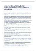 Asthma KSA ASTHMA EXAM QUESTIONS WITH 100&percnt; CORRECT ANSWERS&period;