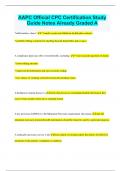 AAPC Official CPC Certification Study Guide Notes Already Graded A