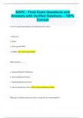 AAPC - Final Exam Questions and Answers with Verified Solutions &ndash; 100&percnt; Correct