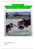 FULL TEST BANK Lehne's Pharmacotherapeutics for Advanced Practice Providers, 1 st Edition: Rosenthal || chapter 1-89 complete guide || printed pdf || directly from the publisher || 100% verified answers || download immediately after the order ||