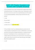 AAPC CPC Practice Questions and Answers with Complete Solutions