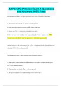 AAPC CPC Practice Exam A Questions and Answers 100&percnt; Pass