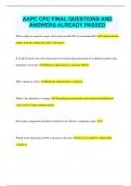 AAPC CPC FINAL QUESTIONS AND ANSWERS ALREADY PASSED