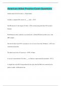 American Allied Practice Exam &vert; Questions with 100&percnt; Correct Answers &vert; Latest Update 2024 &vert; Verified