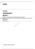 AQA GCSE GEOGRAPHY Paper 1 8035/1 Mark scheme June 2023 Living With The Physical Environment