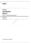 AQA GCSE GEOGRAPHY Paper 3 8035/3  Mark scheme June 2023 -Geographical Applications 