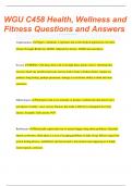 WGU - C458 - Health, Wellness and Fitness Questions and Answers Already Passed