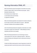 Nursing Informatics FINAL ATI Questions & Answers 2023&lpar;A&plus;GRADED 100&percnt;VERIFIED&rpar;