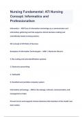 Nursing Fundamental: ATI Nursing Concept: Informatics and Professionalism Questions & Answers 2023(A+GRADED 100%VERIFIED)