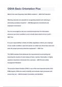 OSHA Basic Orientation Plus Questions & Answers 2023&lpar;A&plus;GRADED 100&percnt;VERIFIED&rpar;