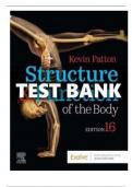 Structure and Function of the Body 16th Edition Patton Test Bank - Questions and Answers, All Chapters
