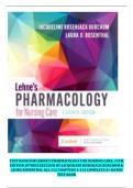 TEST BANK FOR LEHNE'S PHARMACOLOGY FOR NURSING CARE, 11TH  EDITION (9780323825269) BY JACQUELINE ROSENJACK BURCHUM & LAURA ROSENTHAL ALL 112 CHAPTERS 1-112 COMPLETE A+ RATED  TEST BANK