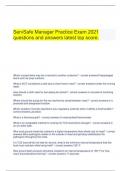  ServSafe Manager Practice Exam 2021 questions and answers latest top score&period;