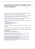 Texas State Law Exam 1 Questions and Correct Answers&period;