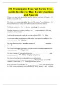 351 Promulgated Contract Forms Trec - Austin Institute of Real Estate Questions and Answers