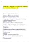 SERVSAFE Manager Practice Exam questions and answers latest top score&period;
