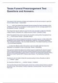 Texas Funeral Prearrangement Test Questions and Answers&period;