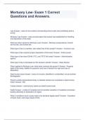 Mortuary Law- Exam 1 Correct Questions and Answers&period;