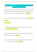 Automotive 1: Chapter 9 Questions and Answers Graded A