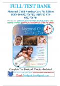 Test Bank For Maternal Child Nursing Care 7th Edition by Shannon E&period; Perry&comma; Marilyn J&period; Hockenberry&comma; Mary Catherine Cashion&comma; All Chapters 1-50 Complete Guide A&plus;