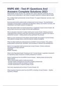 KNPE 400 - Test &num;1 Questions And Answers Complete Solutions 2023