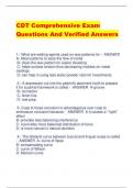 CDT Comprehensive Exam  Questions And Verified Answers