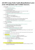 ATI RN Comp Study Guide (Remediation) Latest 23/24 - 68 Questions and Verified Answers.
