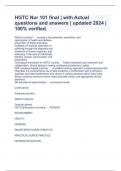 HGTC Nur 101 final &vert; with Actual questions and answers &vert; updated 2024 &vert; 100&percnt; verified